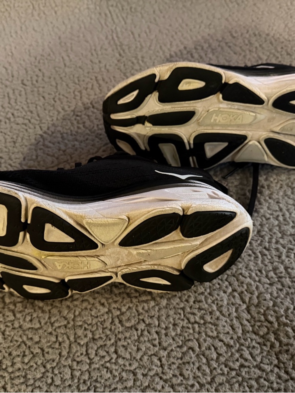 Hoka One One Men's Black and White Running Shoes - Picture 3 of 5